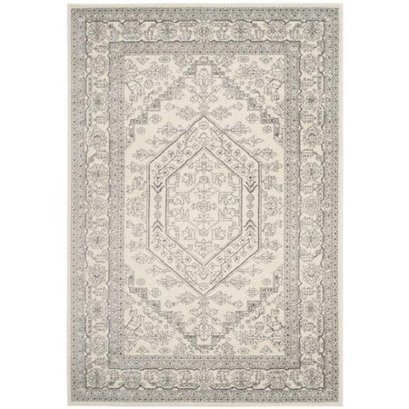 Safavieh 8 X 8 Ft. Square Casual Adirondack- Ivory And Silver Power Loomed Rug ADR108B-8SQ